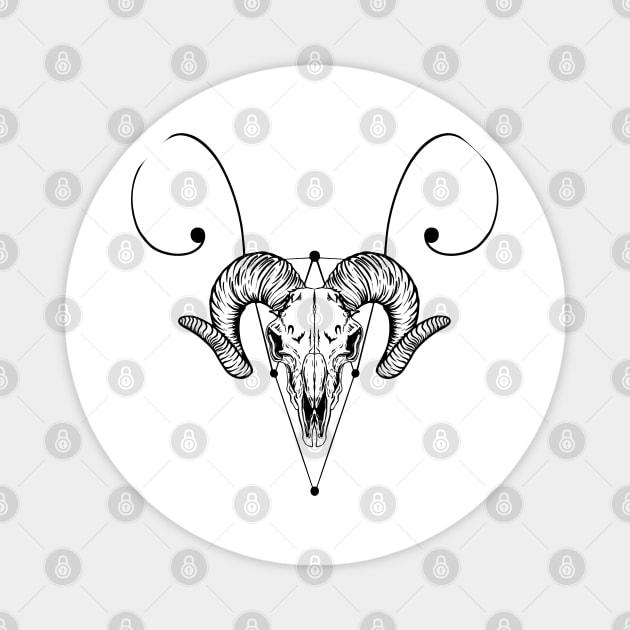 Aries Ram skull Magnet by ZethTheReaper